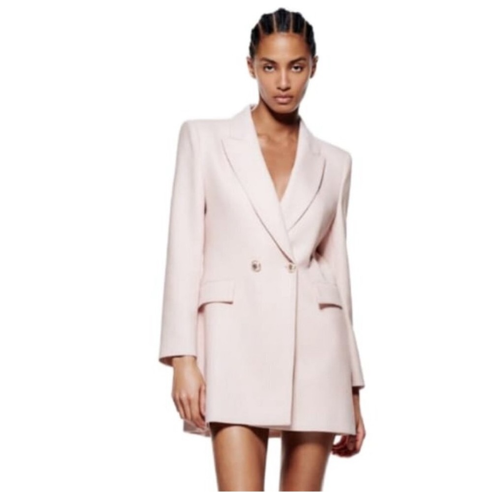 NWT Zara Light Pink Long Fitted Blazer, S